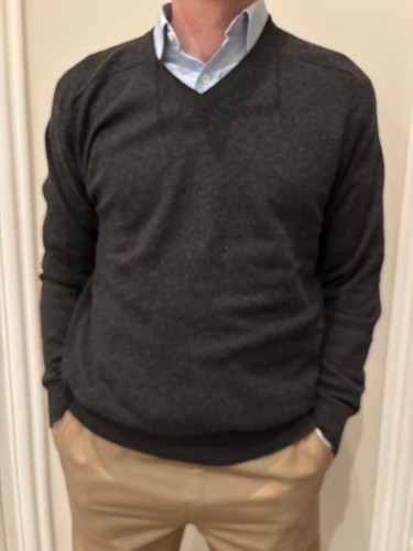 Pullover v ausschnitt grau - pullover,