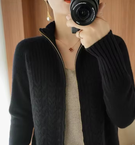 Damen strickjacke schwarz - strickjacke,
